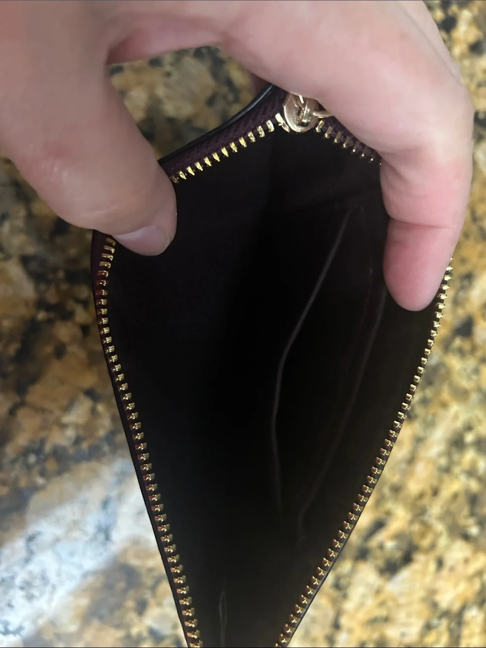 COACH Glitter Wristlet Pouch in Plum Sparkle